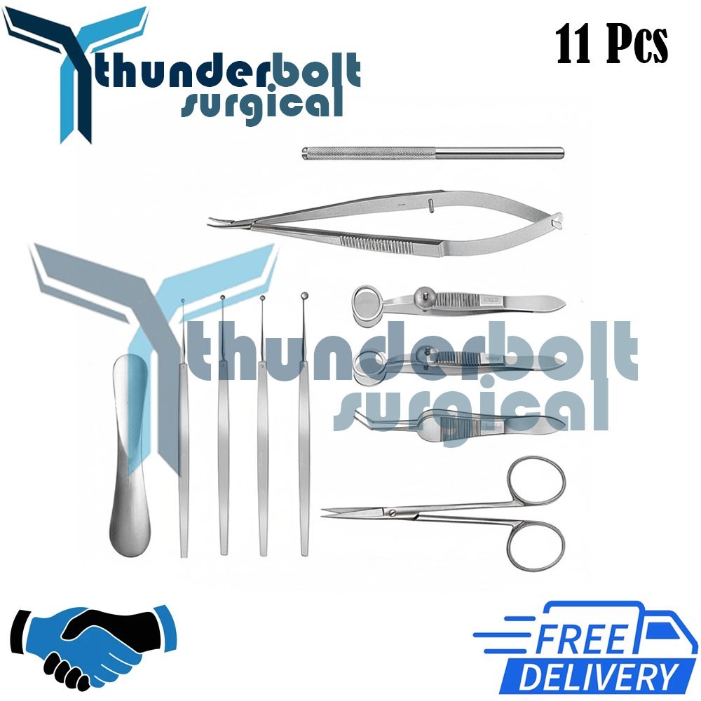 Chalazion Surgery Set 11 Pcs Ophthalmic Surgical Eye Instruments German Grade