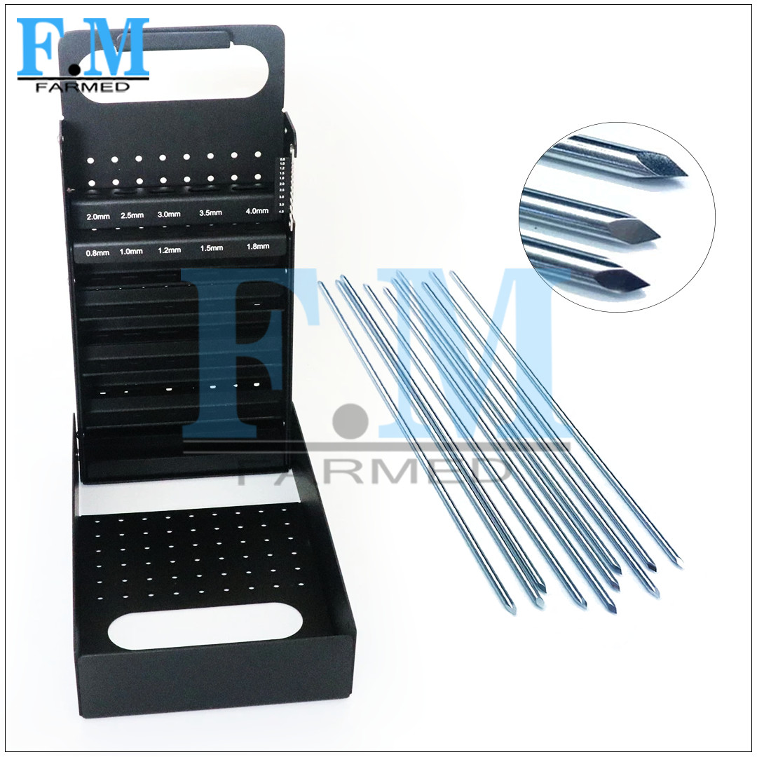 IM Pins (Intramedullary Pin) Double Trocar with Sterilization Box K-wire Rack