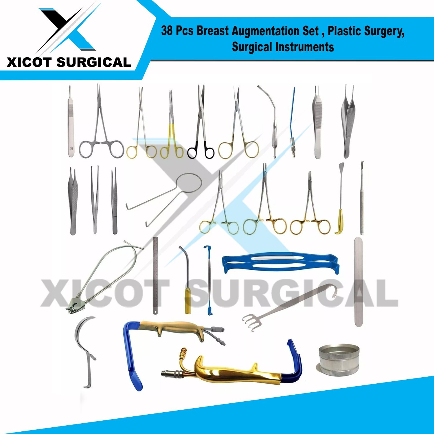 38 Pcs Breast Augmentation Set , Plastic Surgery, Surgical Instruments
