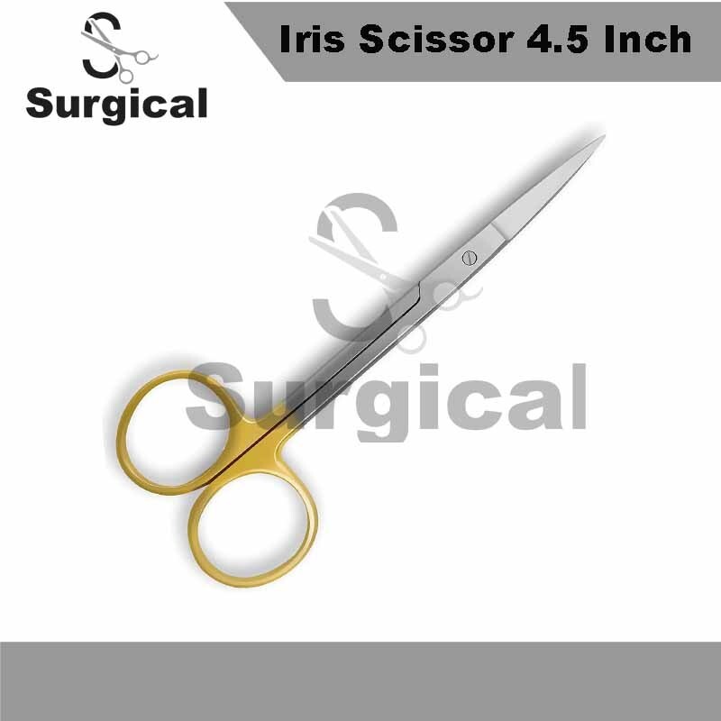 5 Pcs Premium German TC Iris Scissors 4.5″ Straight Surgical Dental Instruments