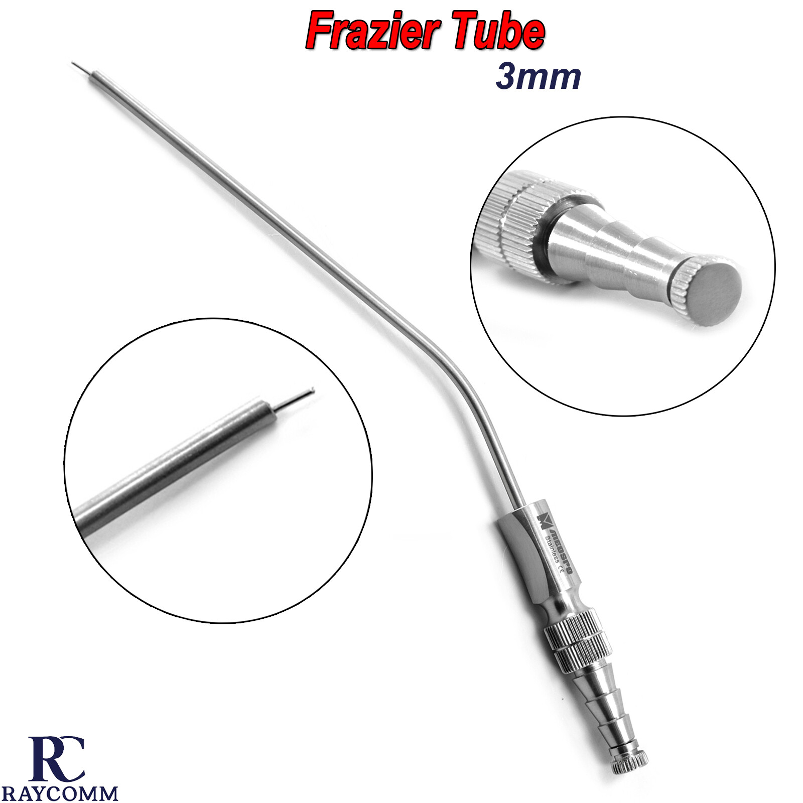 Frazier Suction Tube 3mm Michael Aspirators Dental Surgical ENT Instruments CE