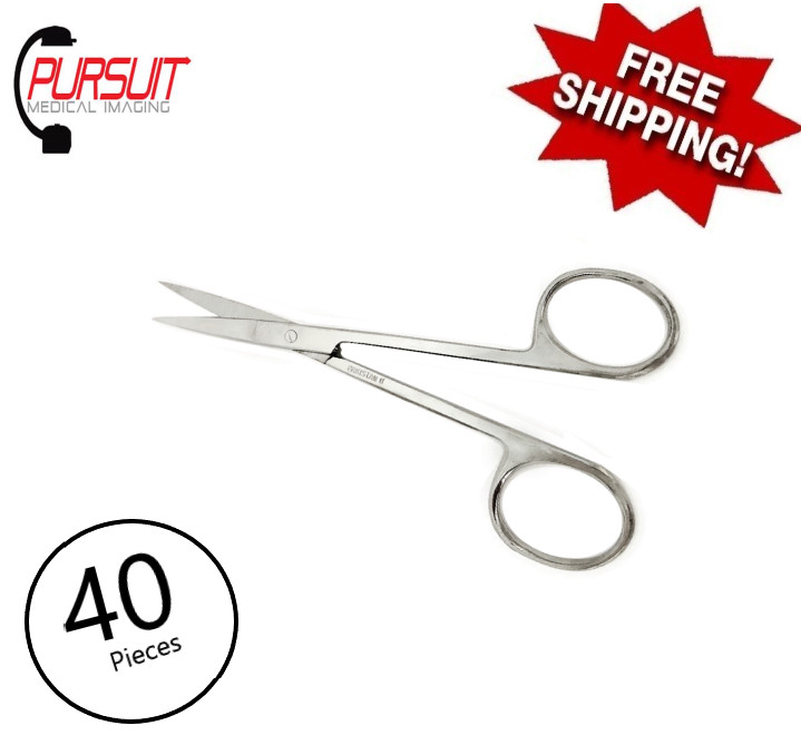 IRIS Scissors, Straight – Sharp/Sharp, Mirror-Finish 4-1/2″ (Lot of 40)
