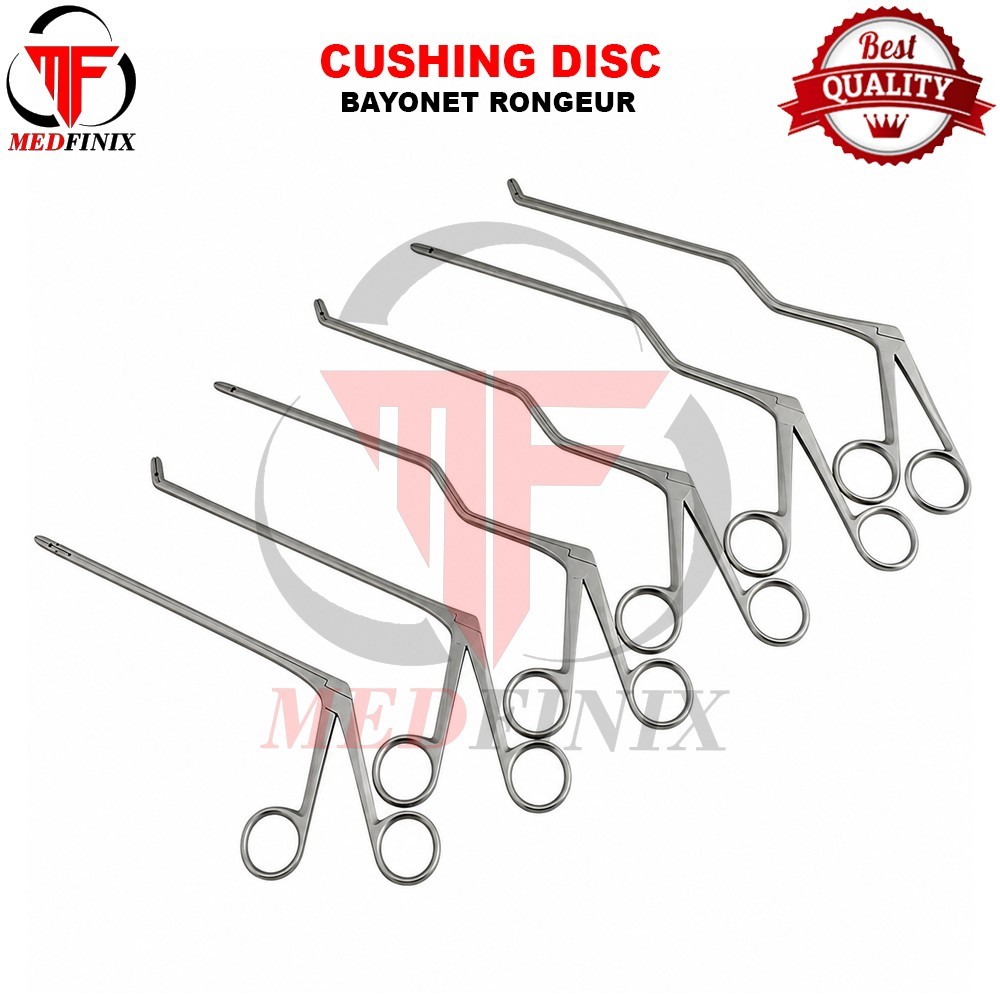 Cushing Disc Rongeur Bayonet Forceps Straight and Up 2,4 mm 6 PCs Set