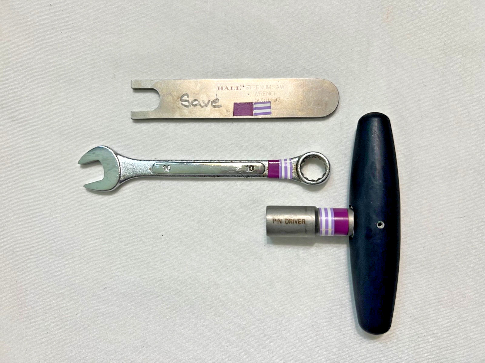 Set Of 3 Orthopedic Hall 5059-07 Sternum Saw Wrench & Driver Set