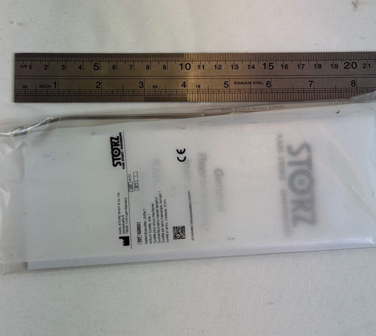 Karl Storz 628501 Halle Malleable Antrum Curette Size 1 21cm ENT
