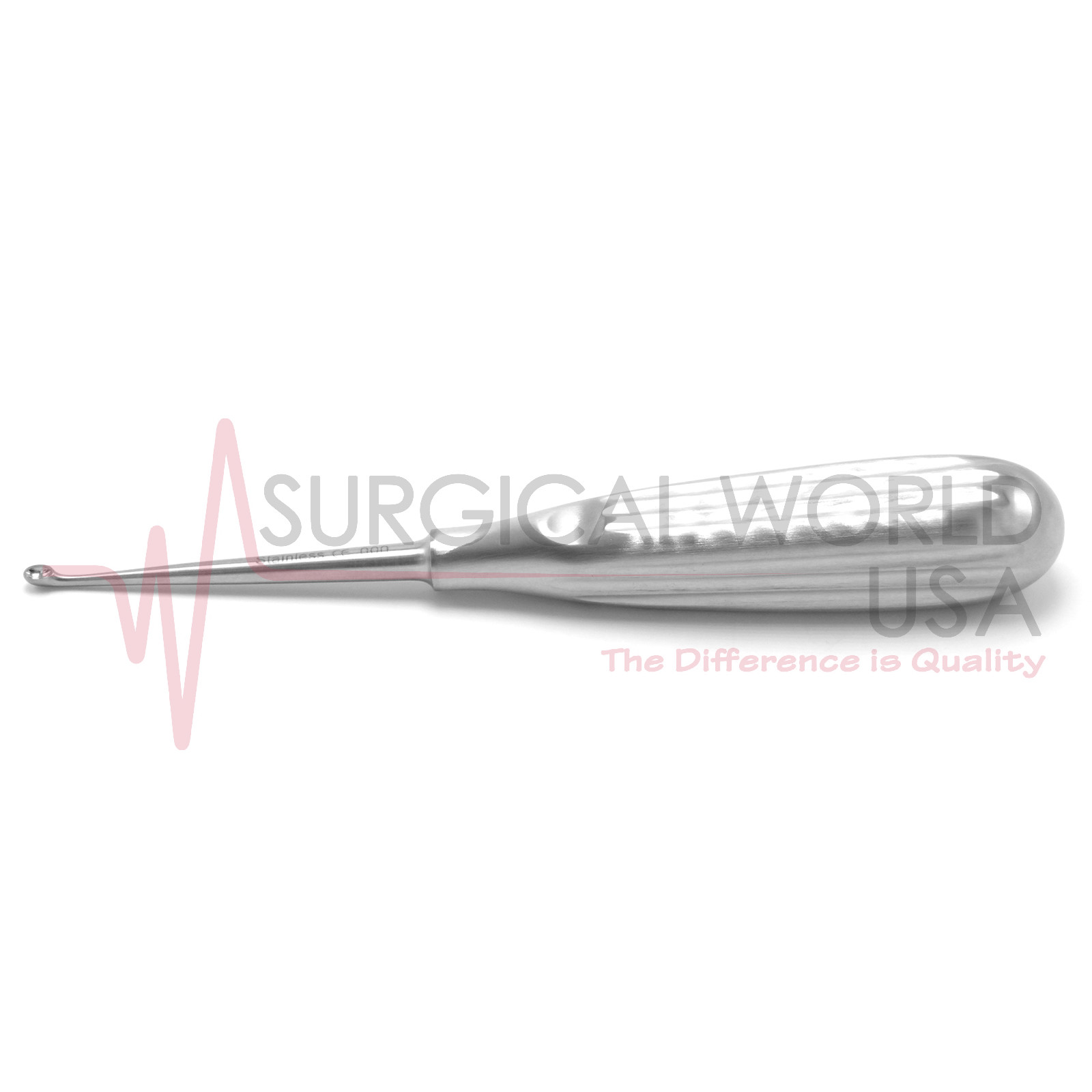 Spratt Brun Bone Curette Fig. 000 Oval Cup 6 3/4″ Straight Orthopedic Surgical