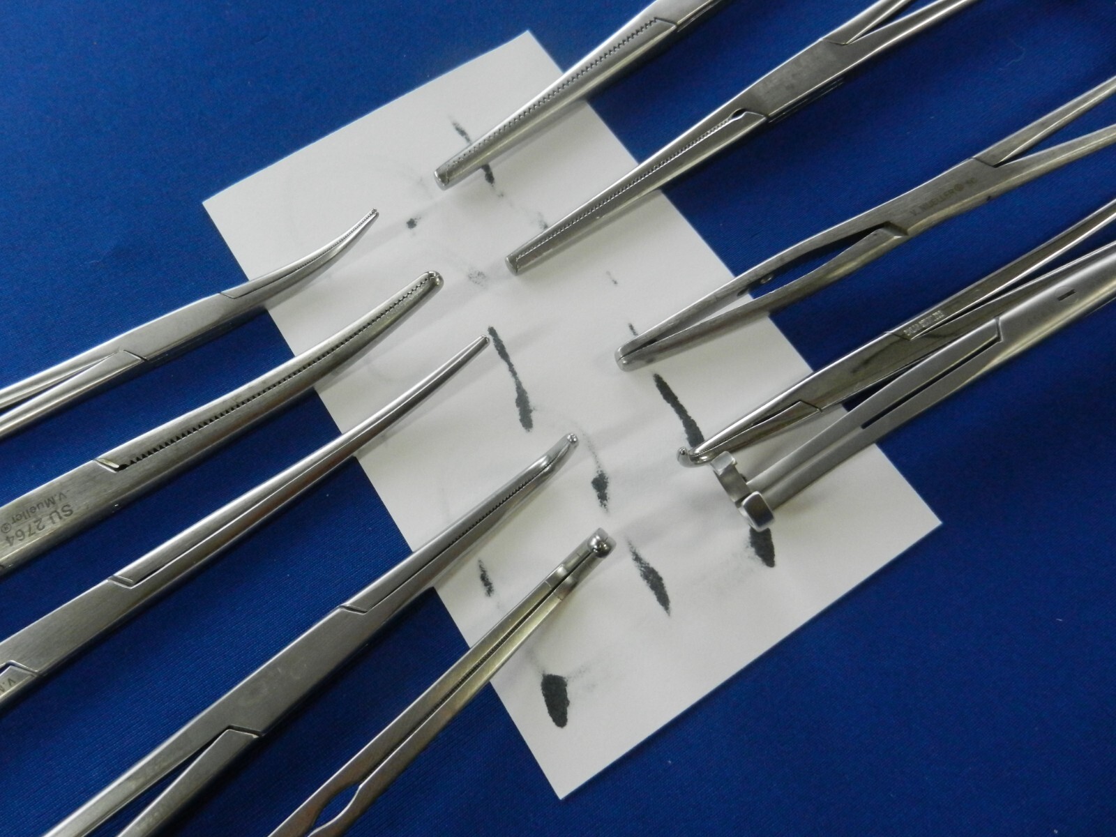 E5485 V. Mueller Aesculap Pilling Lot of 10 Straight & Curved Forceps 17-20.5cm