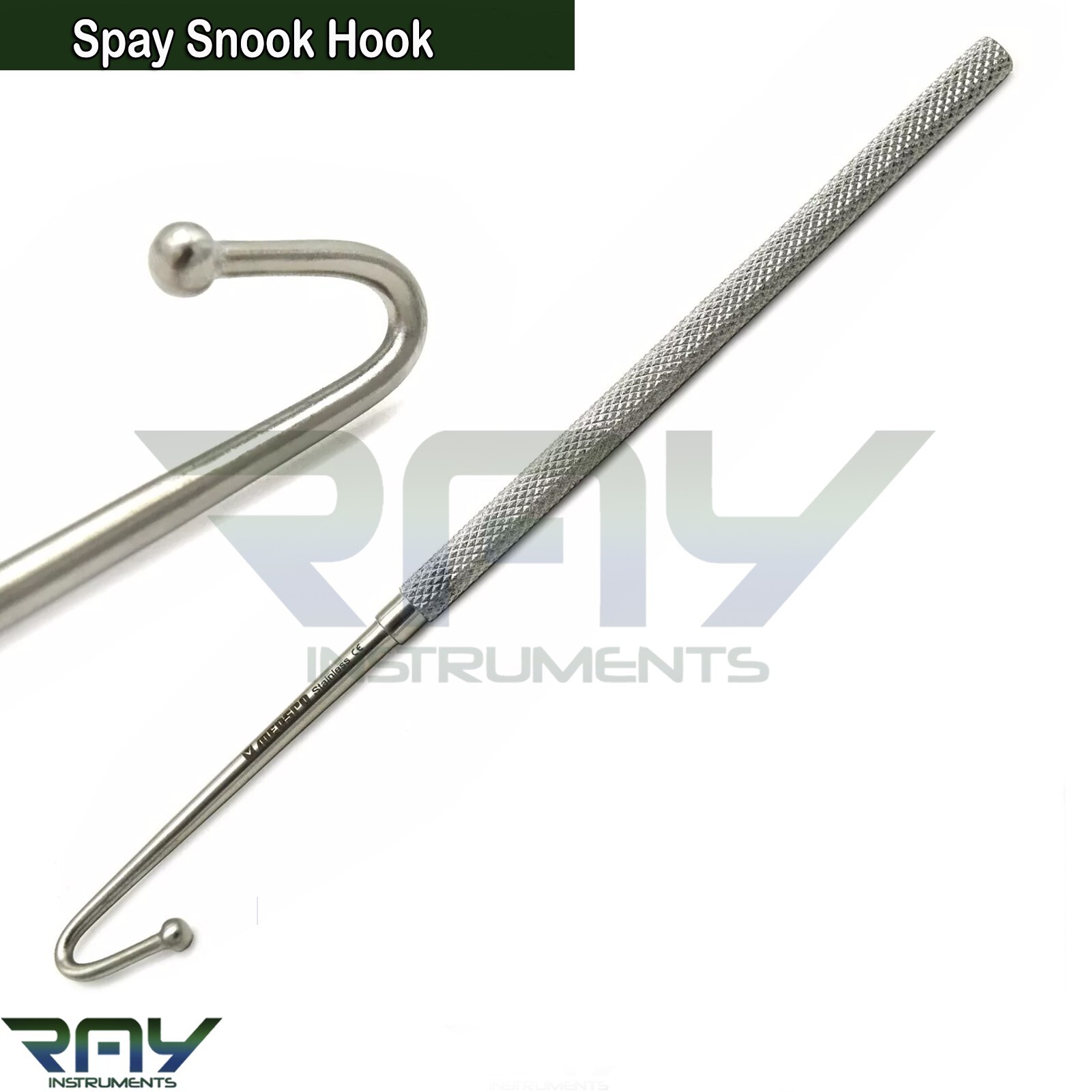 Spay Snook Hook Ball Tip Animal Ovaries Removal Veterinary Surgical Instruments