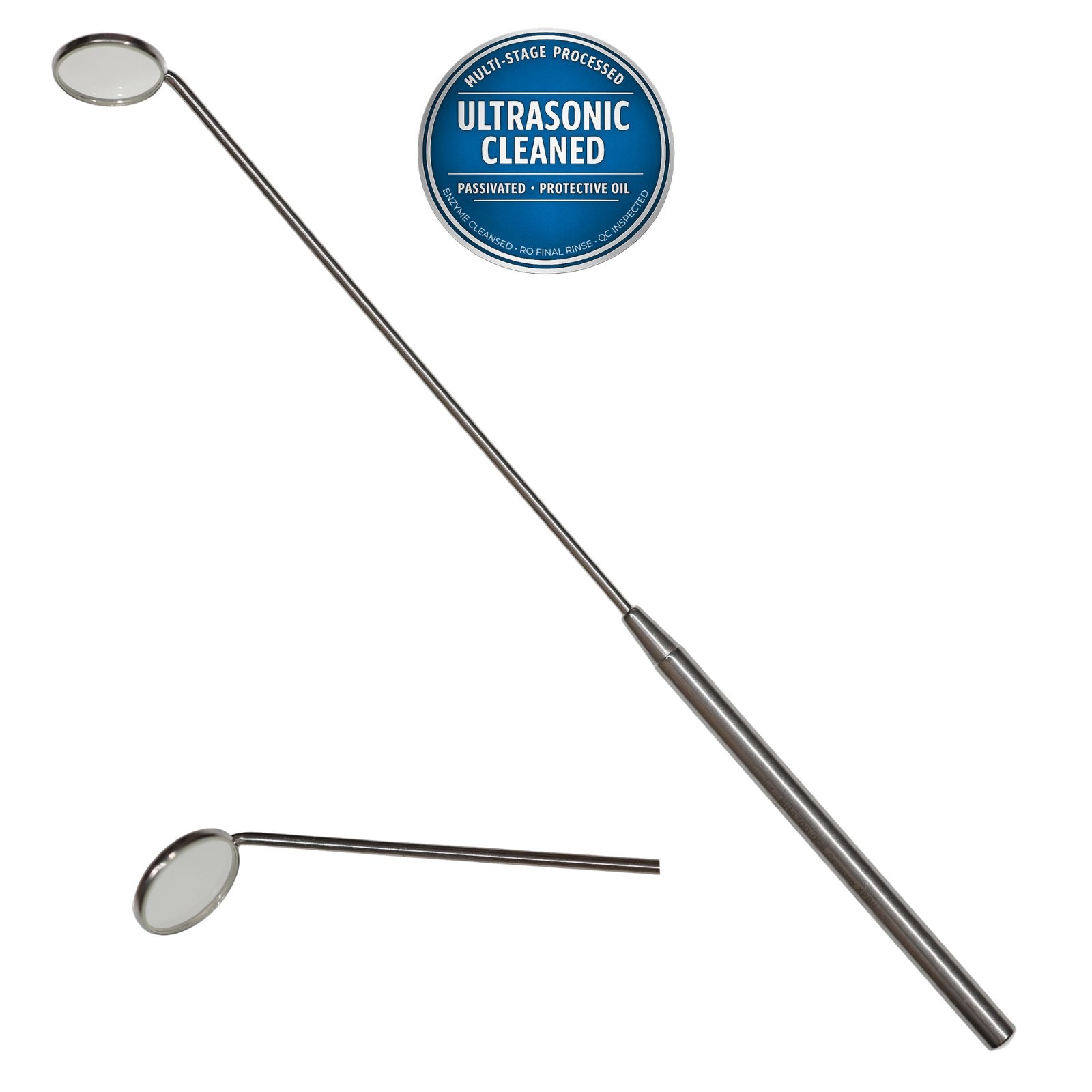 V Mueller RH4700-006 Laryngeal Mirror, Angled, Size 3 17mm Diameter Tip, 8-5/8in
