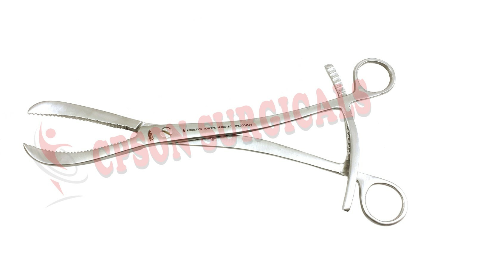 Orthopedic Bone Holding Reduction Forceps 140mm curved serrated jaw ratchet lock
