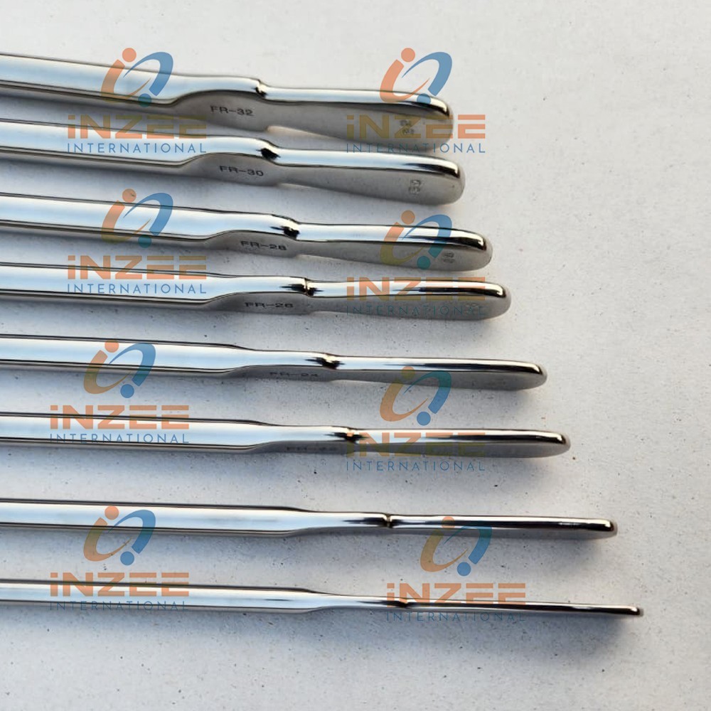 8 Pcs Set Van Buren Urethral Sounds Dilators Shaped Curved 18/20/,,32FR By Inzee