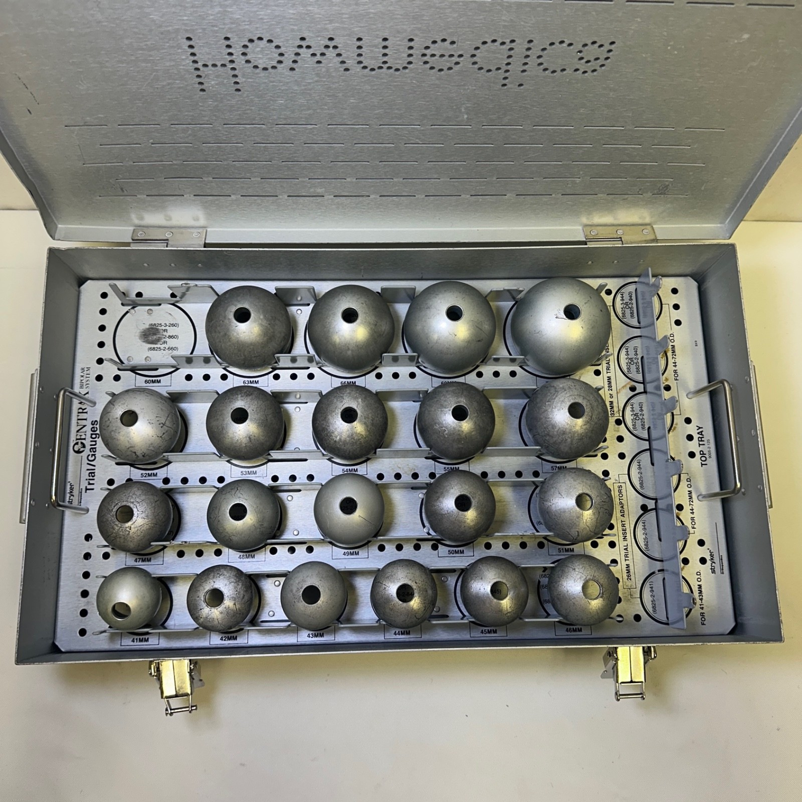 Stryker Howmedica Centrax Bipolar System Trial & Instrument Set w/ Extras &Case