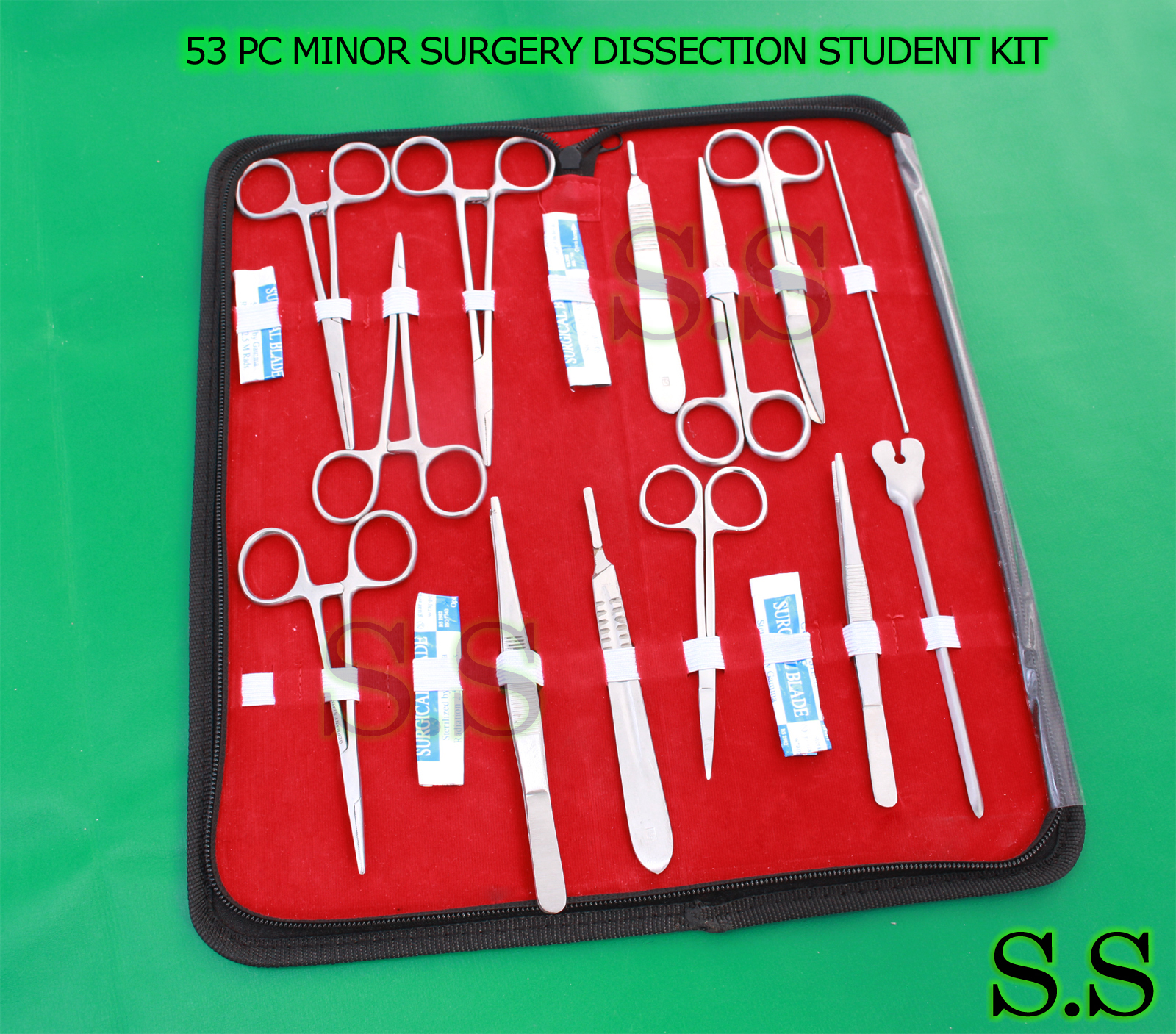 53 PC MINOR SURGERY DISSECTION DISSECTING STUDENT KIT SURGICAL INSTRU DS-1317