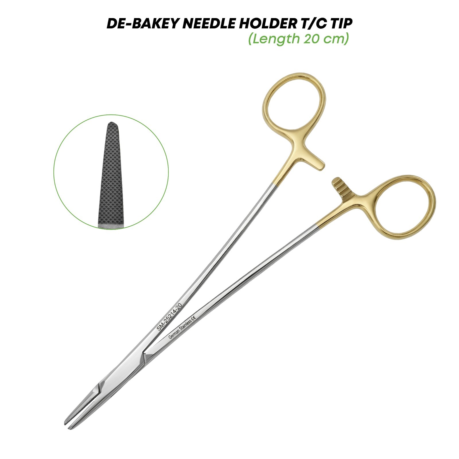Debakey Needle Holder 20cm T/C Stainless Steel Surgical Instrument German Grade