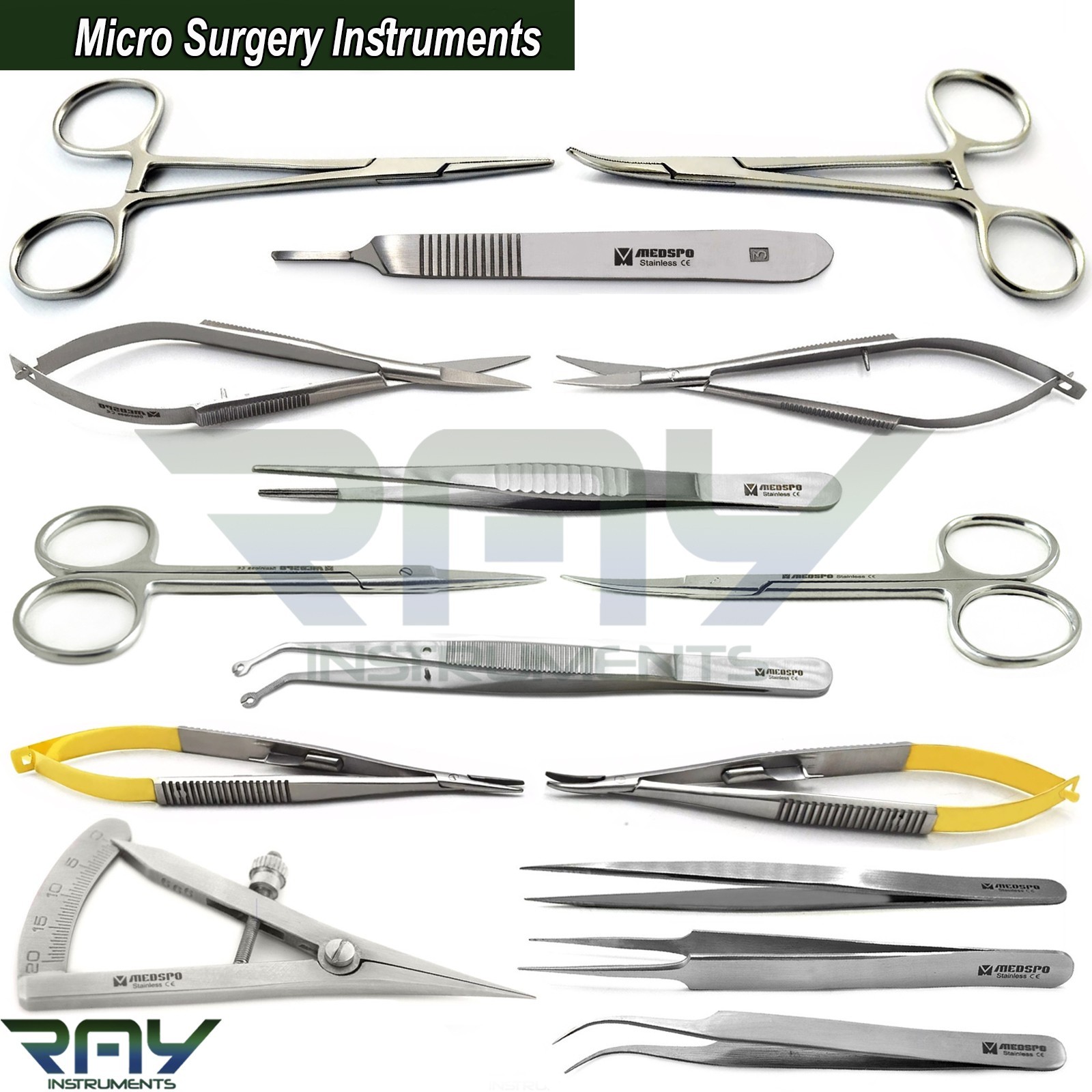 15 Pcs Ophthalmic Microsurgery Kit Plastic Surgery Surgical Instruments