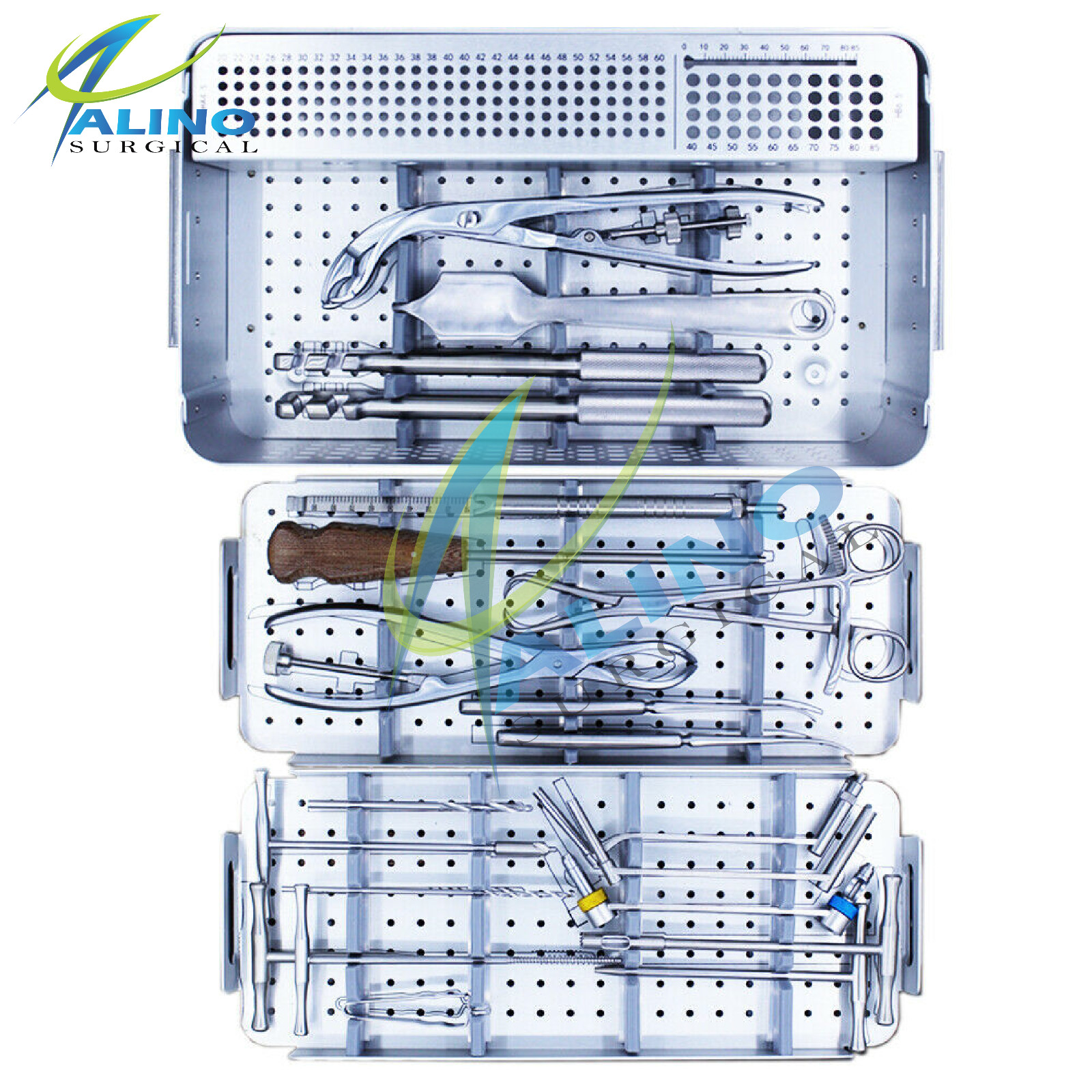 Orthopedic Instruments Large Fragment Instruments Set Kit with Sterilization Box