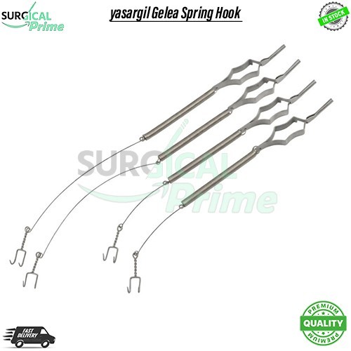 yasargil Gelea Spring Hook Length 31 cm & 41 Cm 4 PCs Set Surgical Instrument