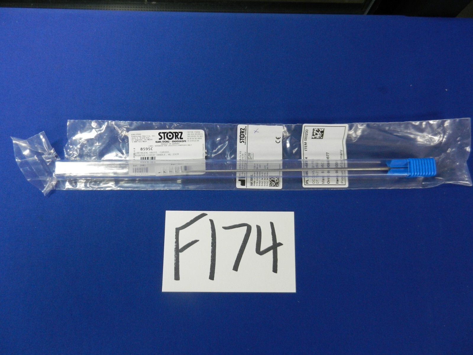 F174 Storz 8595C Laryngeal Sickle Knife NEW!