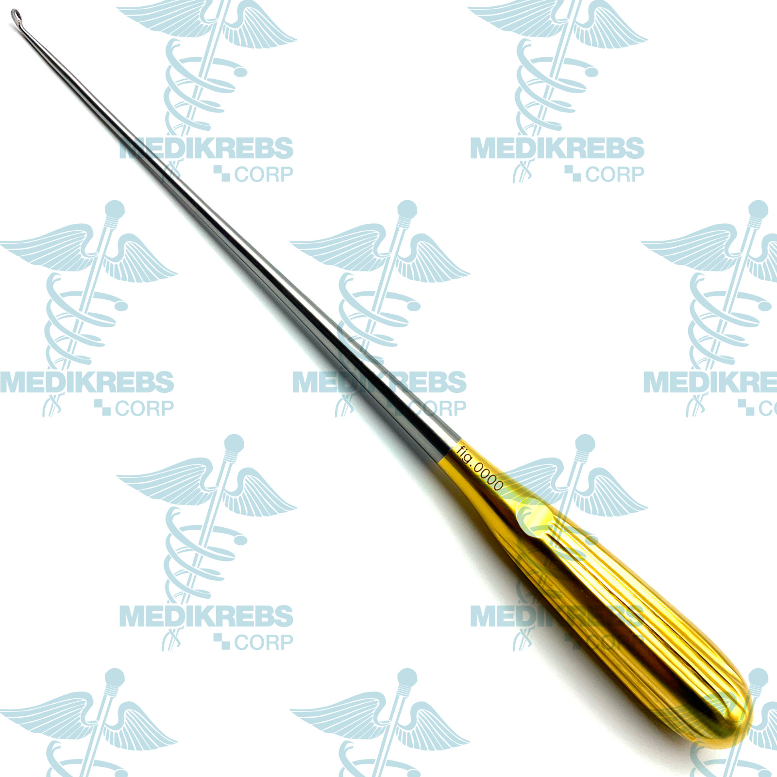 Spratt Brun Bone Curette Curved 26 cm Fig. 0000 OR Grade German Steel Instrument