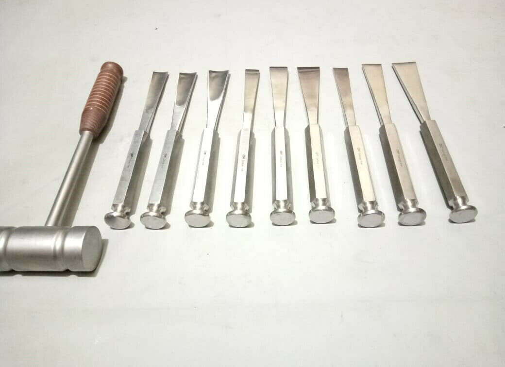 Stille Osteotome Bone Chisel Fiber Handle Orthopedic Surgical Instrument 10 PCS