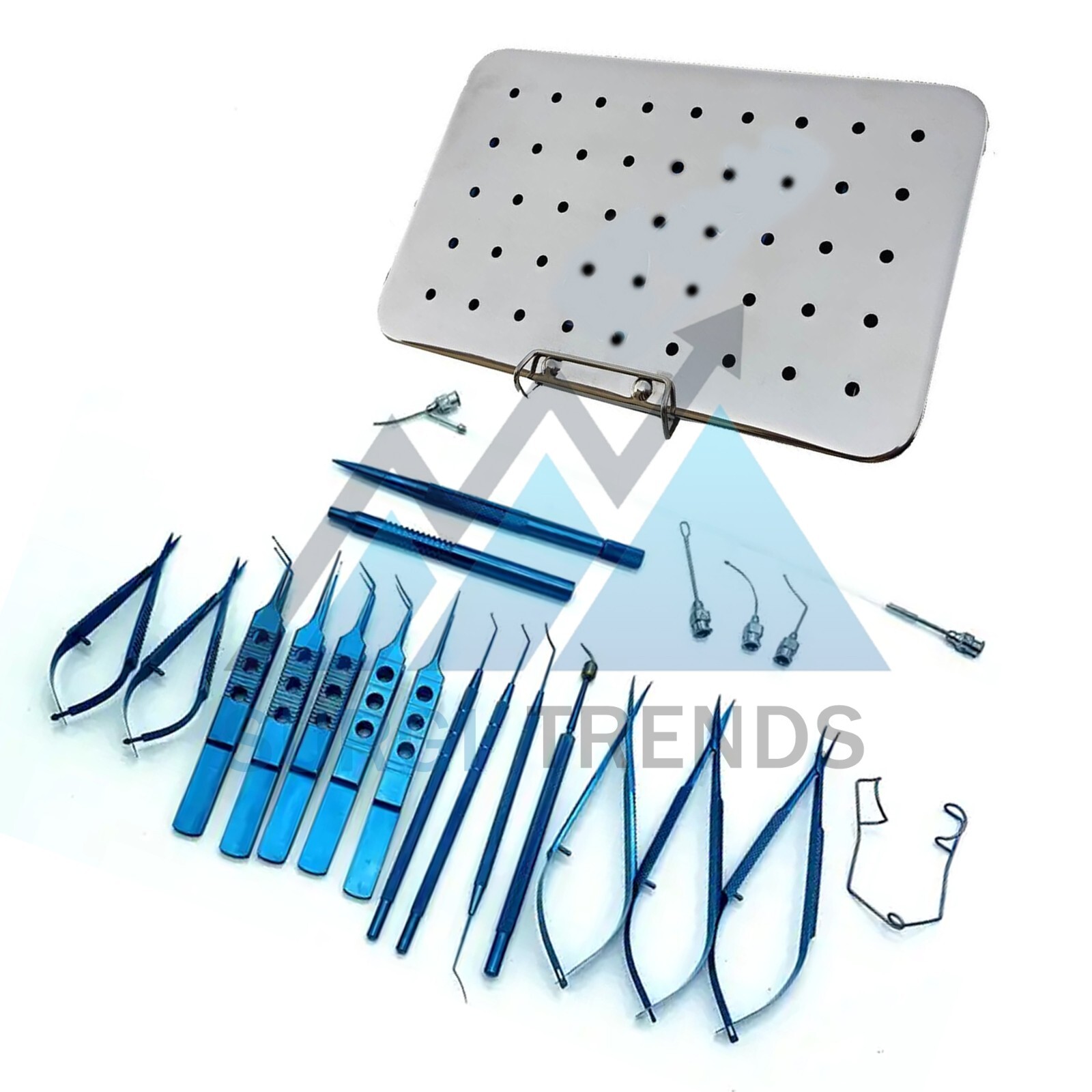 Eye Cataract Titanium Set 21 PCS Ophthalmic Surgical Instruments Set With Box