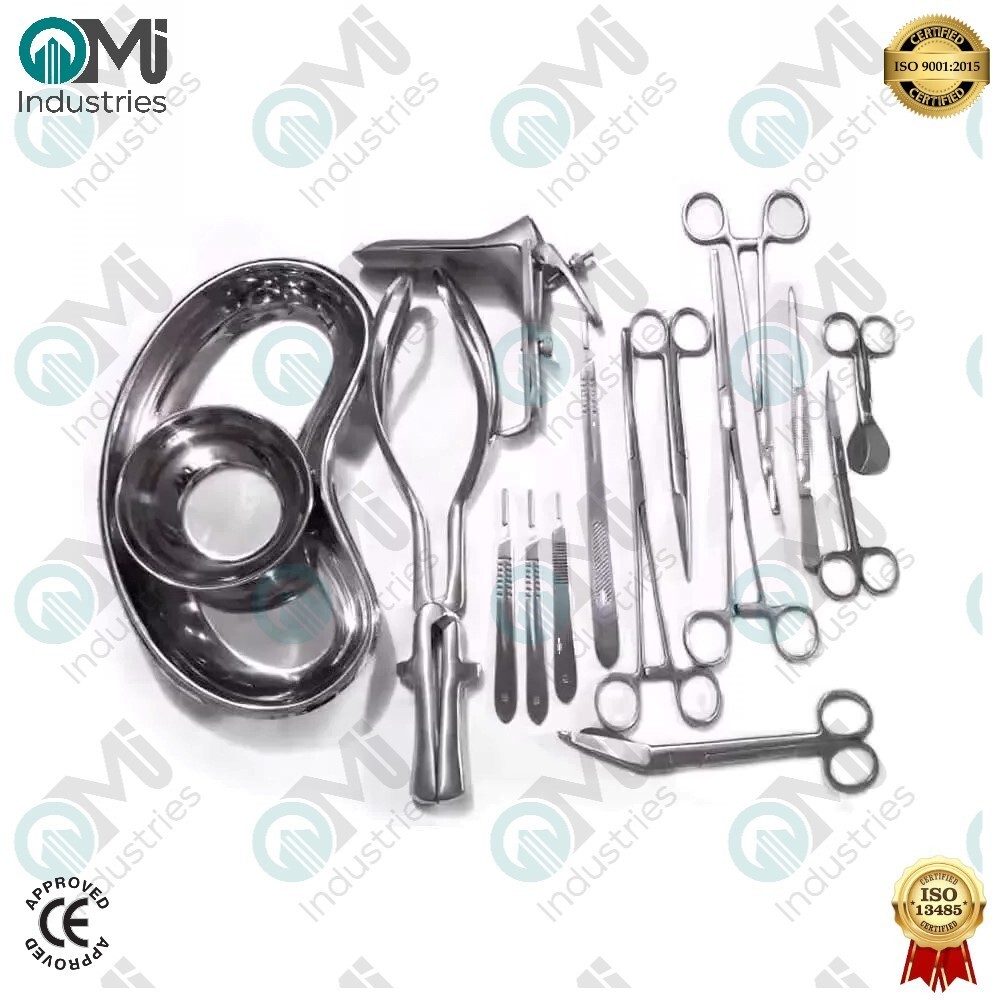 German Grade Basic Delivery Set 16 Pcs Gynecology Surgical Instruments