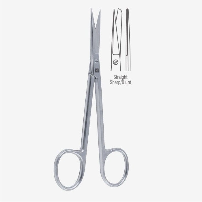 6 Standard Operating Scissors, 5″, Straight Blades, Sharp/Blunt Tips