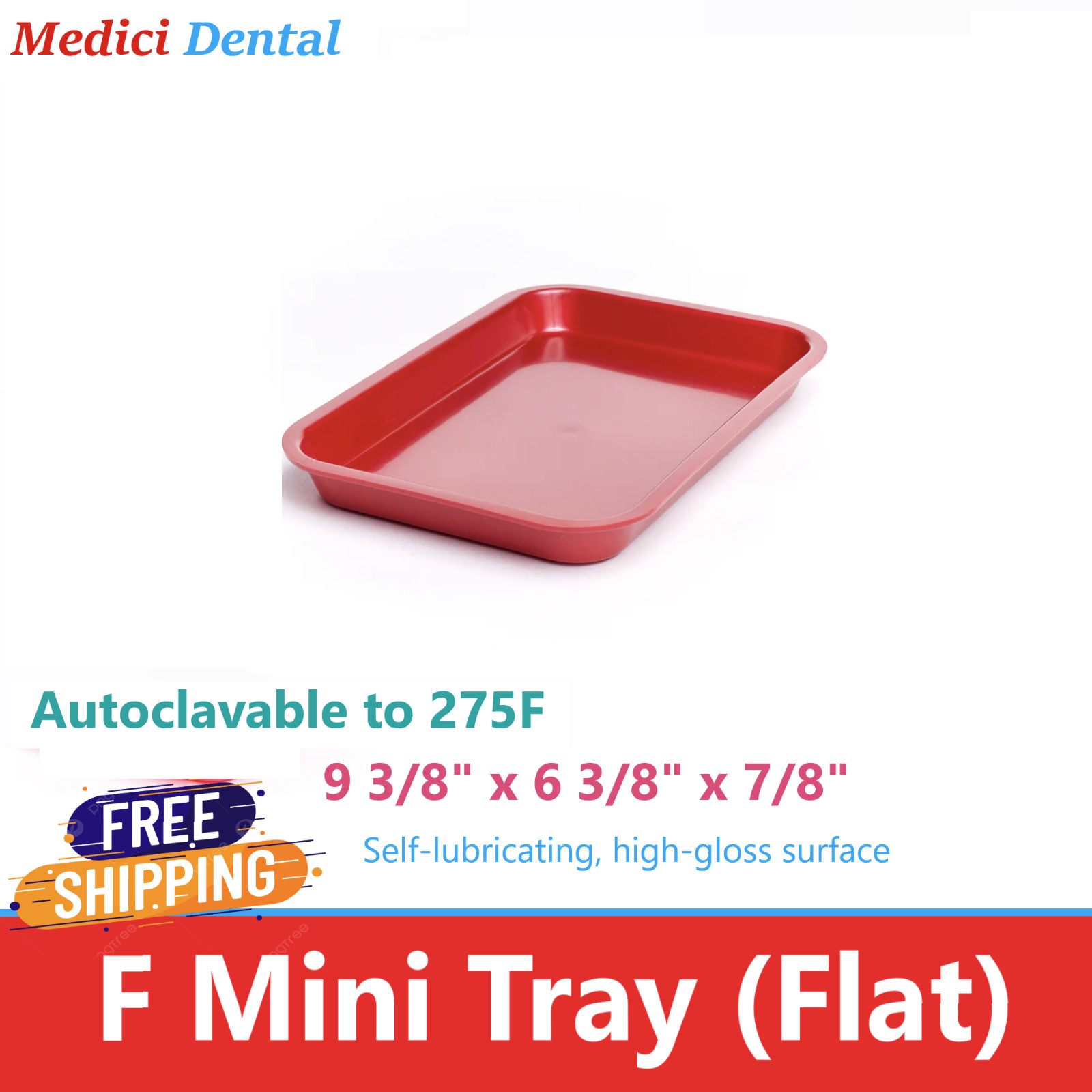 4/Pack – Dental Procedure Set Up Flat Tray Size F (MINI) -Autoclavable 275F