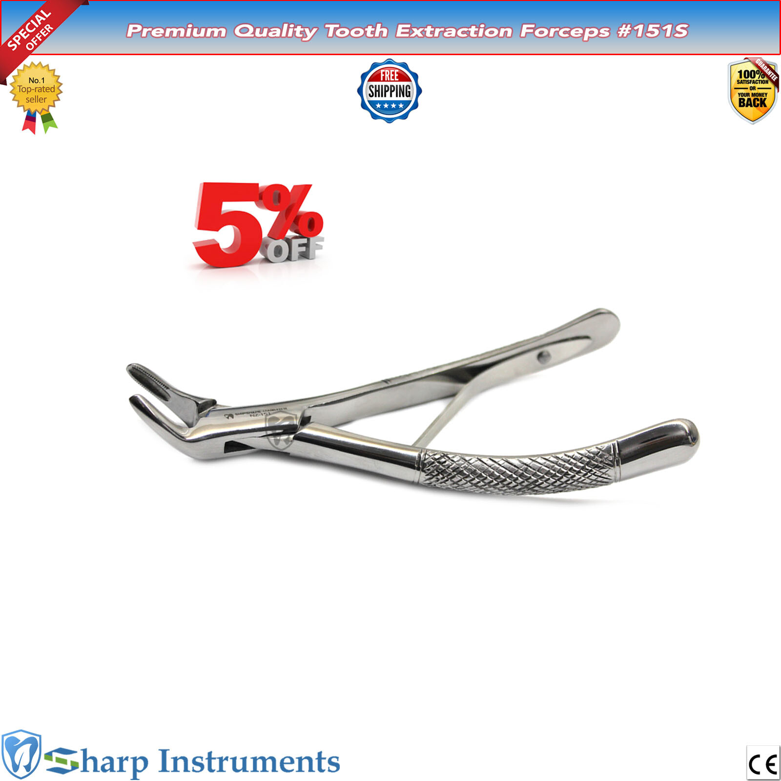 Dental Extracting Forceps 150s 151s Surgical Tooth Extraction Steel Instruments