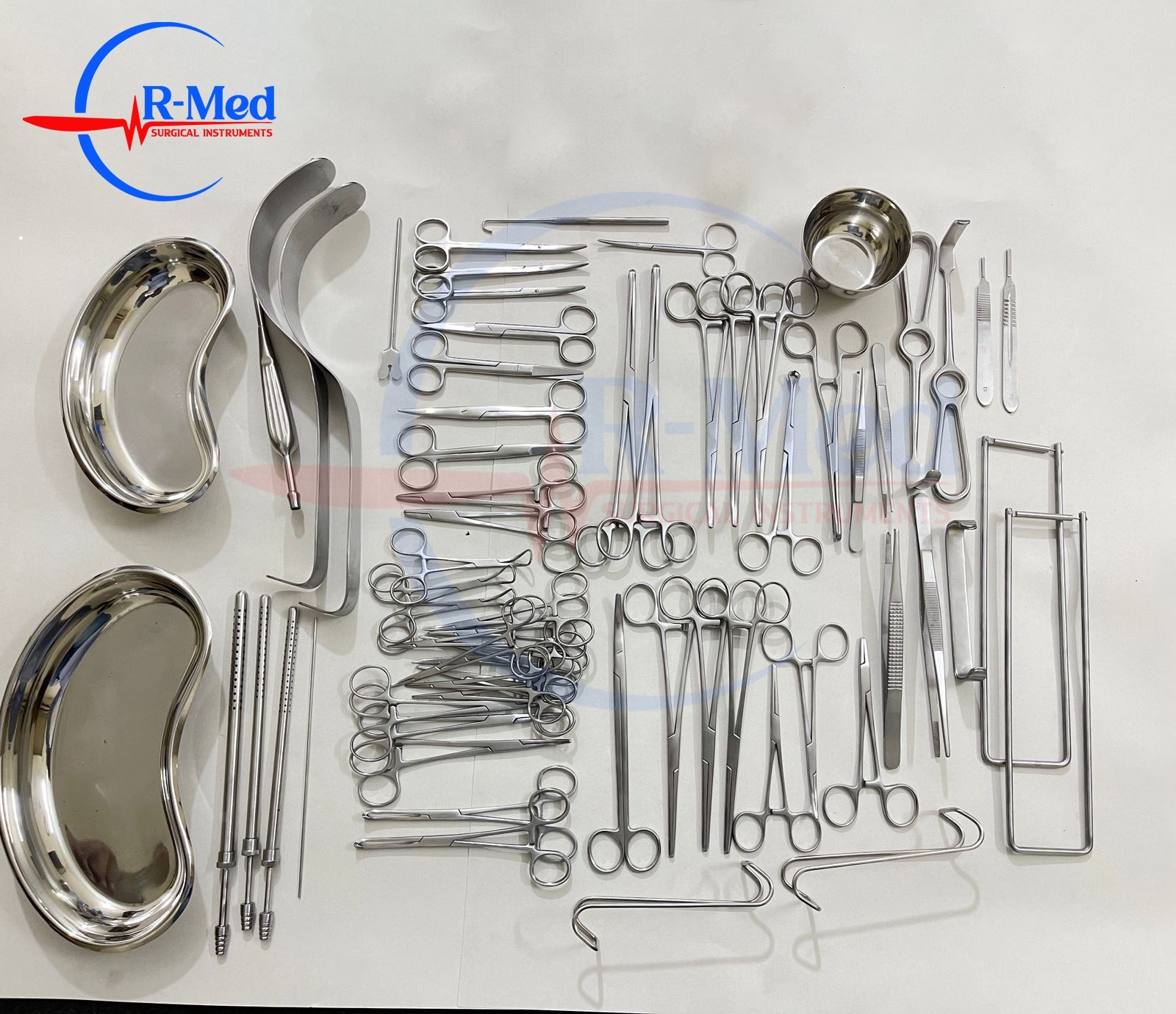Catalogue of big abdominal surgery instrument set of 65 pcs