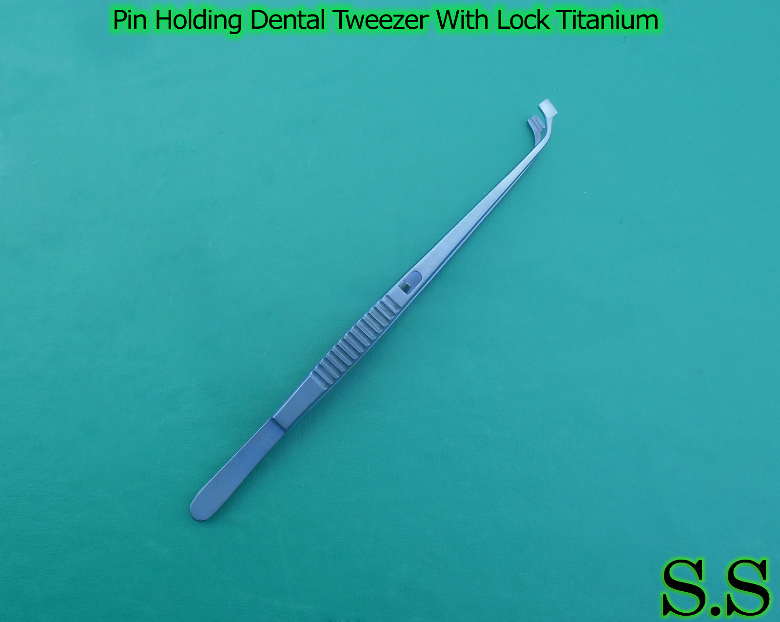 4 Pin Holding Dental Tweezer With Lock Titanium Surgical Instruments-S.S