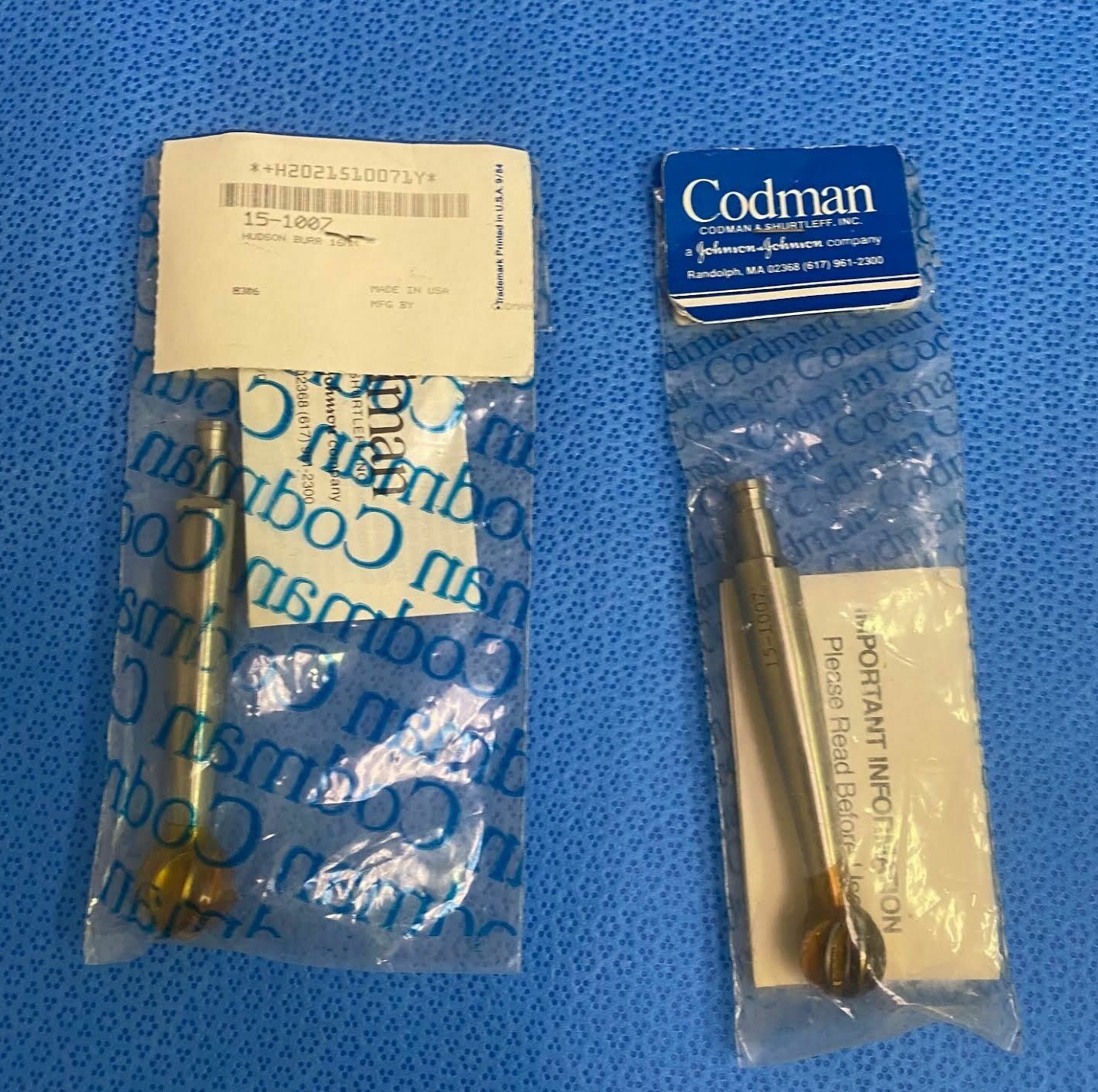 Codman 15-1007 Set of 2 Stainless 102MM Hudson Burr 16MM