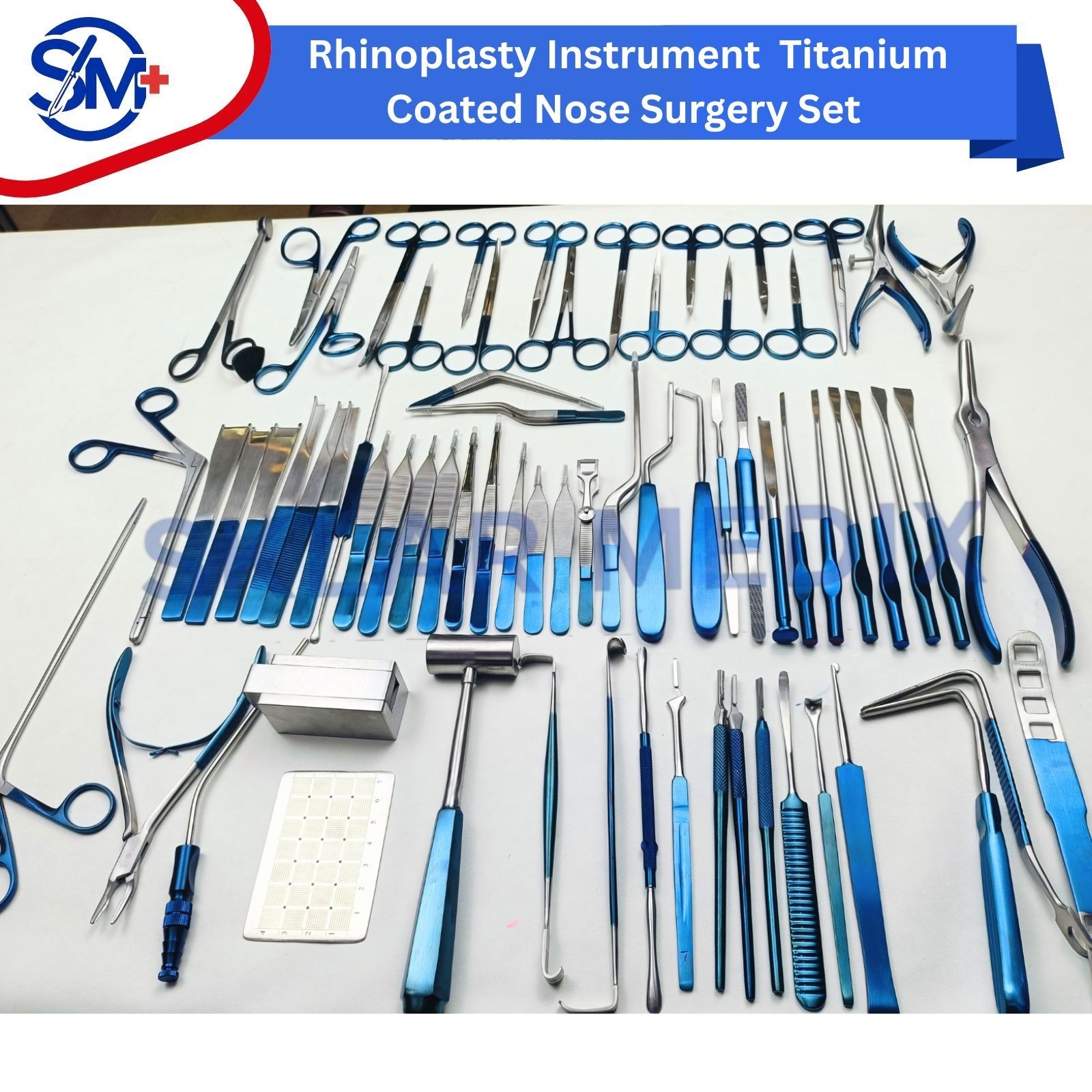 Rhinoplasty Instrument Set Titanium Coated Nose Surgery Premium Quality – Box CE