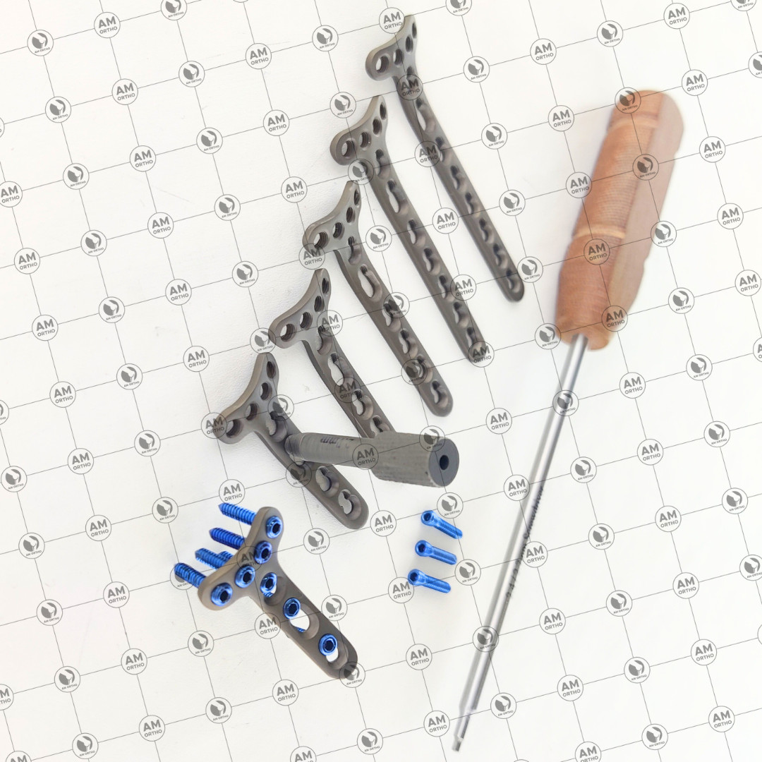 2.7mm Safety Locking 4 Hole Head T Plates 3 to 8 Holes with Screws 88 Pcs Set Ti