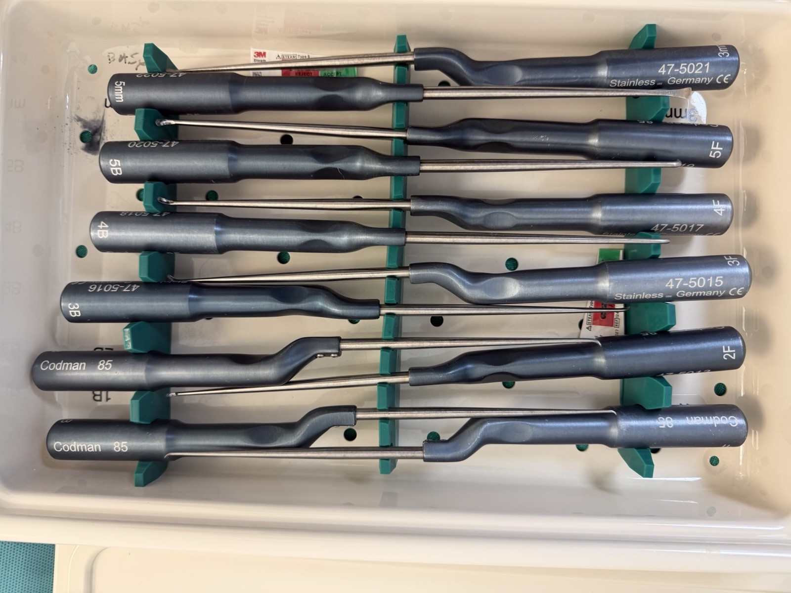 Set of 12 Codman MicroSect Curettes Ref 47-5023