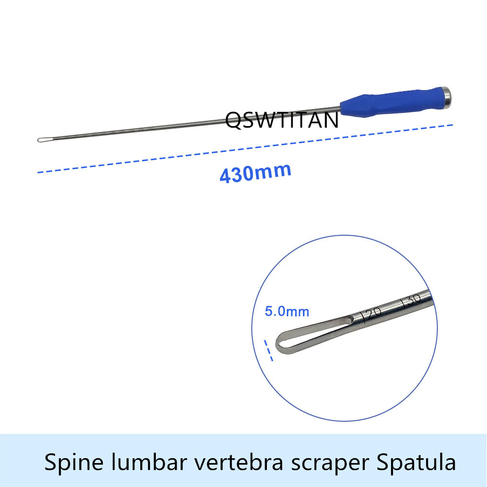 Spine Lumbar Vertebra Intervertebral Disc Reamer Scraper Curette Side Curved New