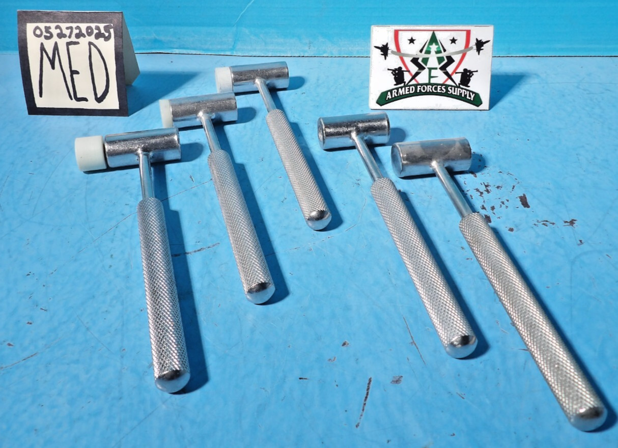 LOT OF 5 MEDICAL SURGICAL ORTHOPEDIC MALLETS NYLON CAPS
