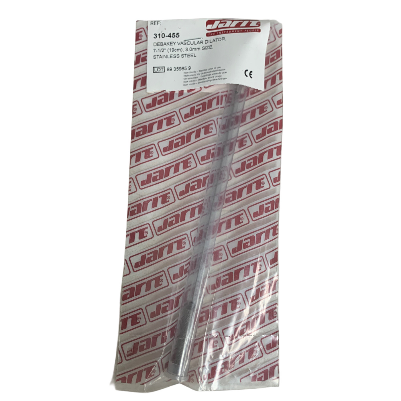 Jarit 310-455 DeBakey Vascular Dilator 7-1/2 inch 3.0mm Size New.