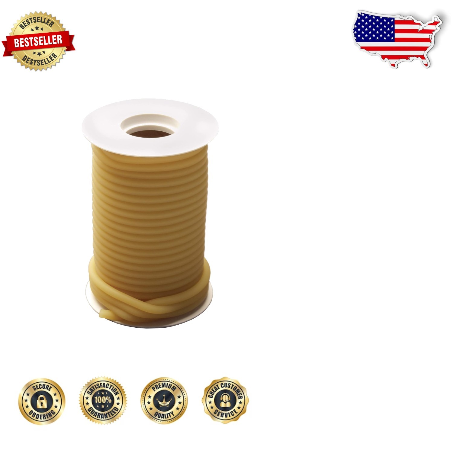 Latex Surgical Tubing 3/8″x5/8″ 25ft – 99.9% Protein-Free, USA Made