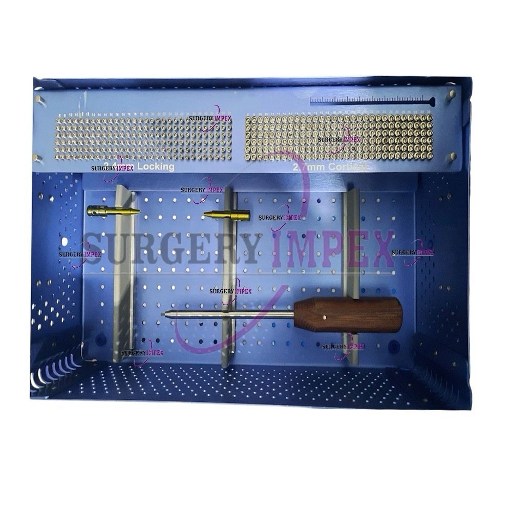 2.7mm Distal Volar plates with screws,instruments and box (393 Pc) SS 316L