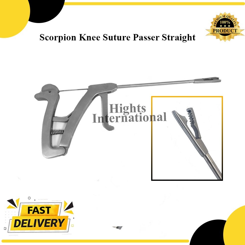 Scorpion Knee Suture Passer Straight Arthroscopy Instruments