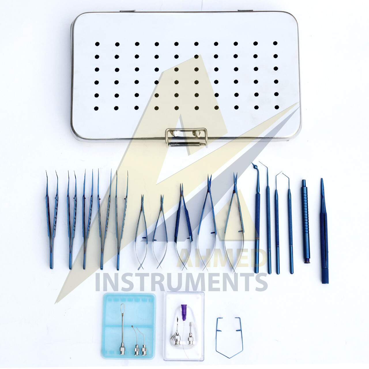 Ophthalmic Micro Cataract Eye Surgery Instruments Set of 21 Pcs Titanium Coated