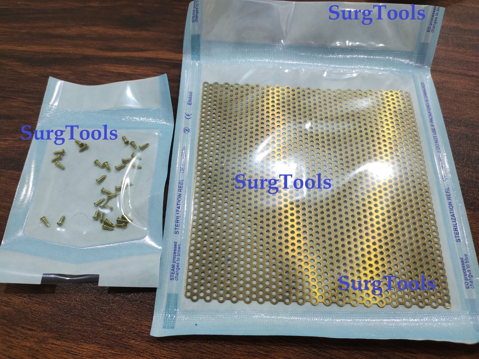 Low Profile Titanium Cranial Mesh Plate 120x120mm thickness 0.2mm & Screws