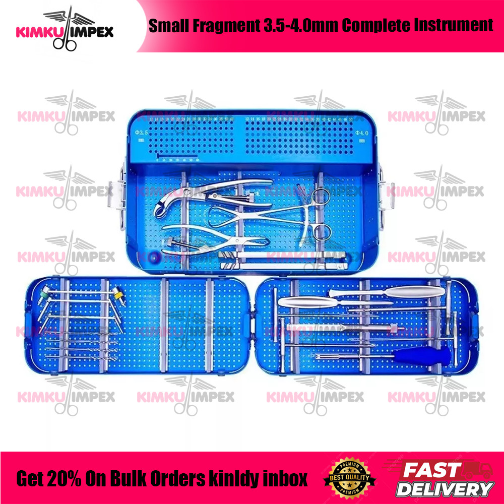 Small Fragment 3.5-4.0mm Complete Instrument Set of Orthopedic Instruments