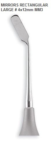 DENTAL INSTRUMENT MICRO SURGICAL MIRRORS RECTANGULAR LARGE # 4X12 MM3 Stainless+