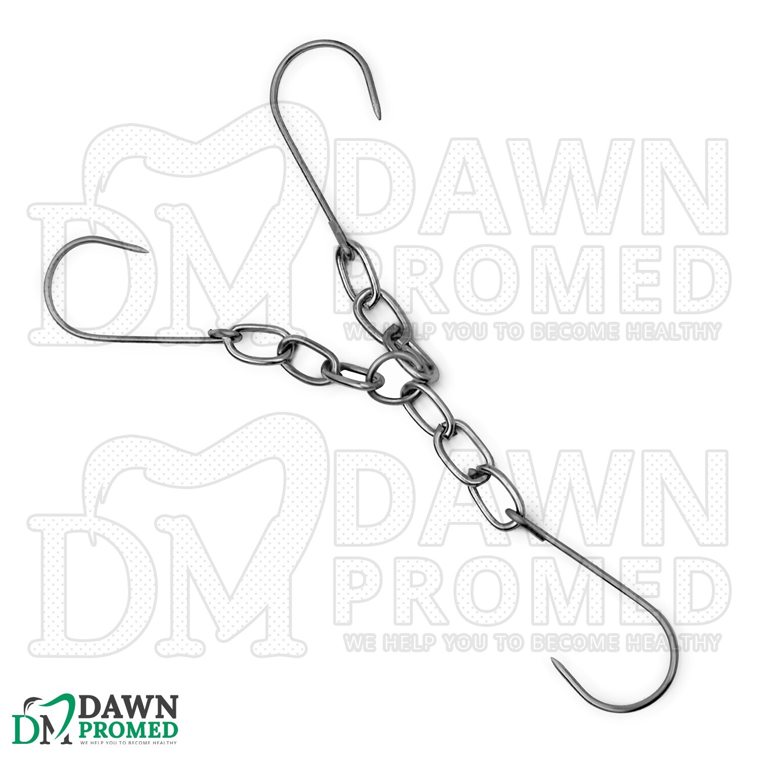 10 Pcs Triple Chain Hook 2″ Three Steel Hooks on Ring to Hold Tissue & Specimens