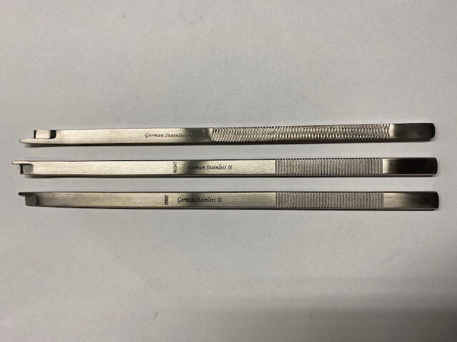 3 Pcs NEIVERT Anderson Osteotome 8″ with Single Guard (Straight, Left, Right )