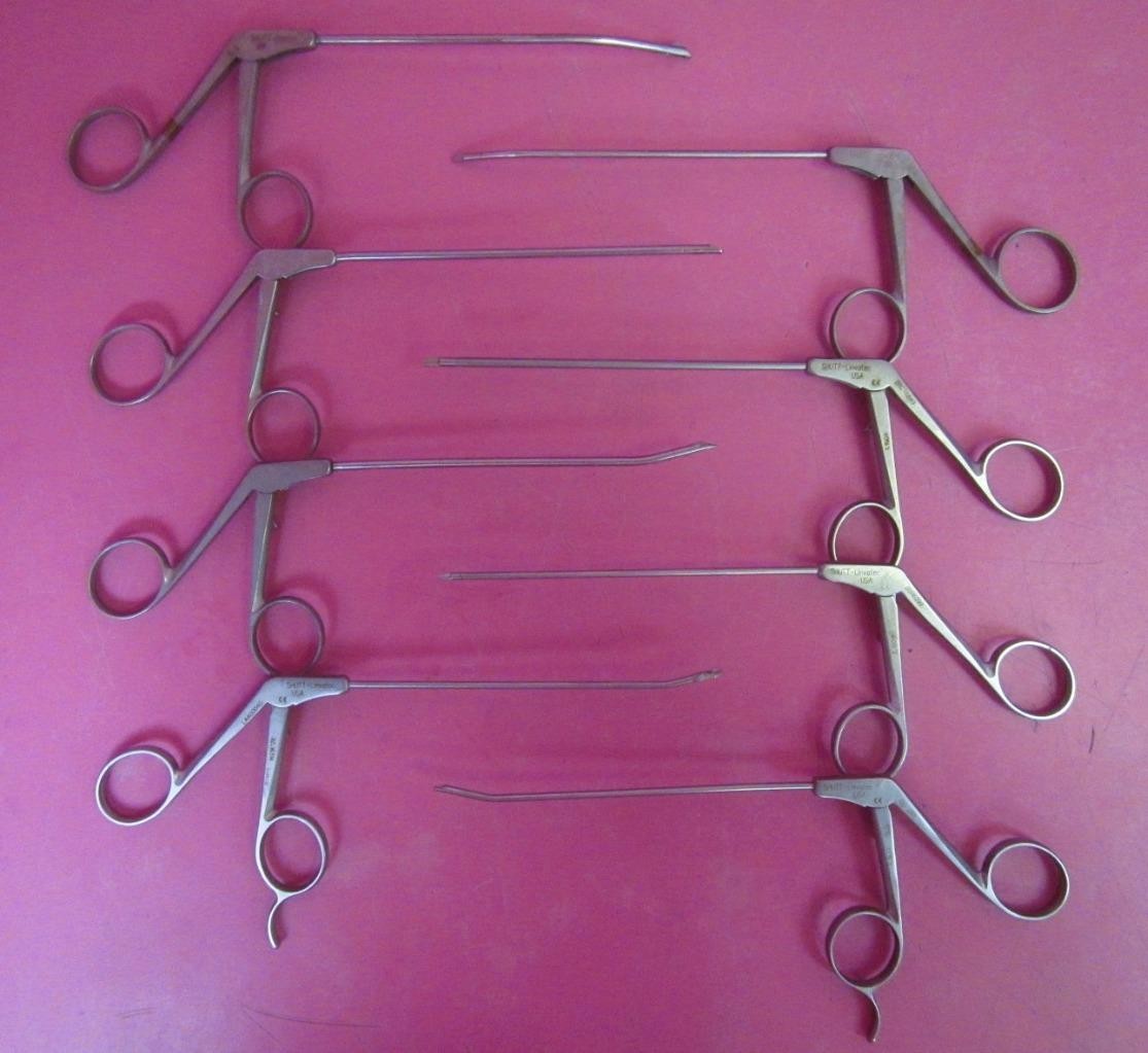 Lot of 8 Shutt-Linvatec Arthroscopic Instruments Forceps, Graspers, Scissors Set