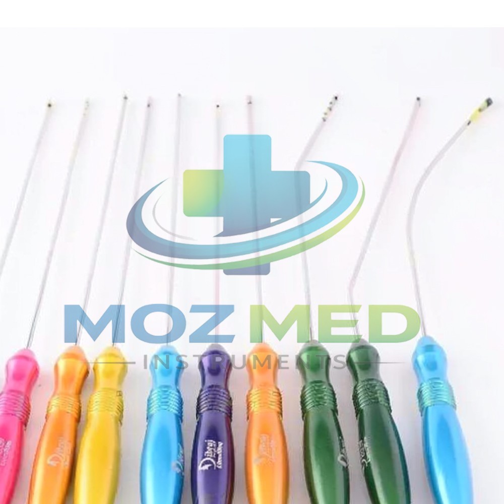 Liposuction Cannulas With Fixed Handle 10 Pcs Set Plastic Surgery Instrument