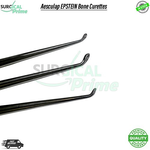 Set of 3 Aesculap EPSTEIN Bone Curettes Sizes 0,2,3